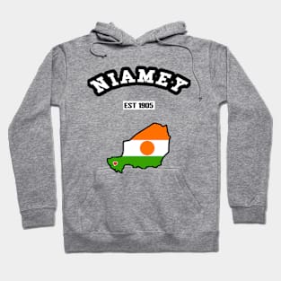 🌍 Niamey Niger Strong, Niger Flag Map, Est 1905, City Pride Hoodie